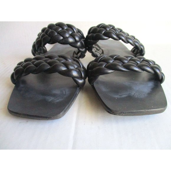 *INC Black Sandal Double Braided Bands Slip-On Flats- Size 9 - Picture 3 of 6